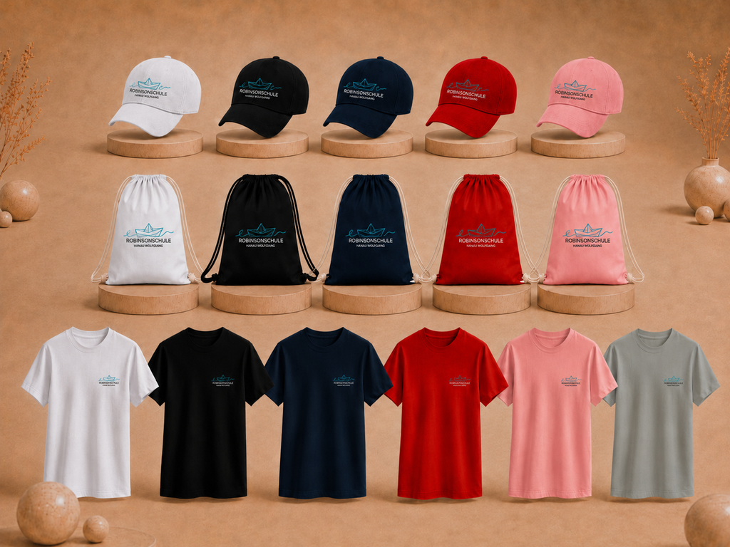 Paket 4: T-Shirt + Cap + Turnbeutel Bundle – Robinsonschule