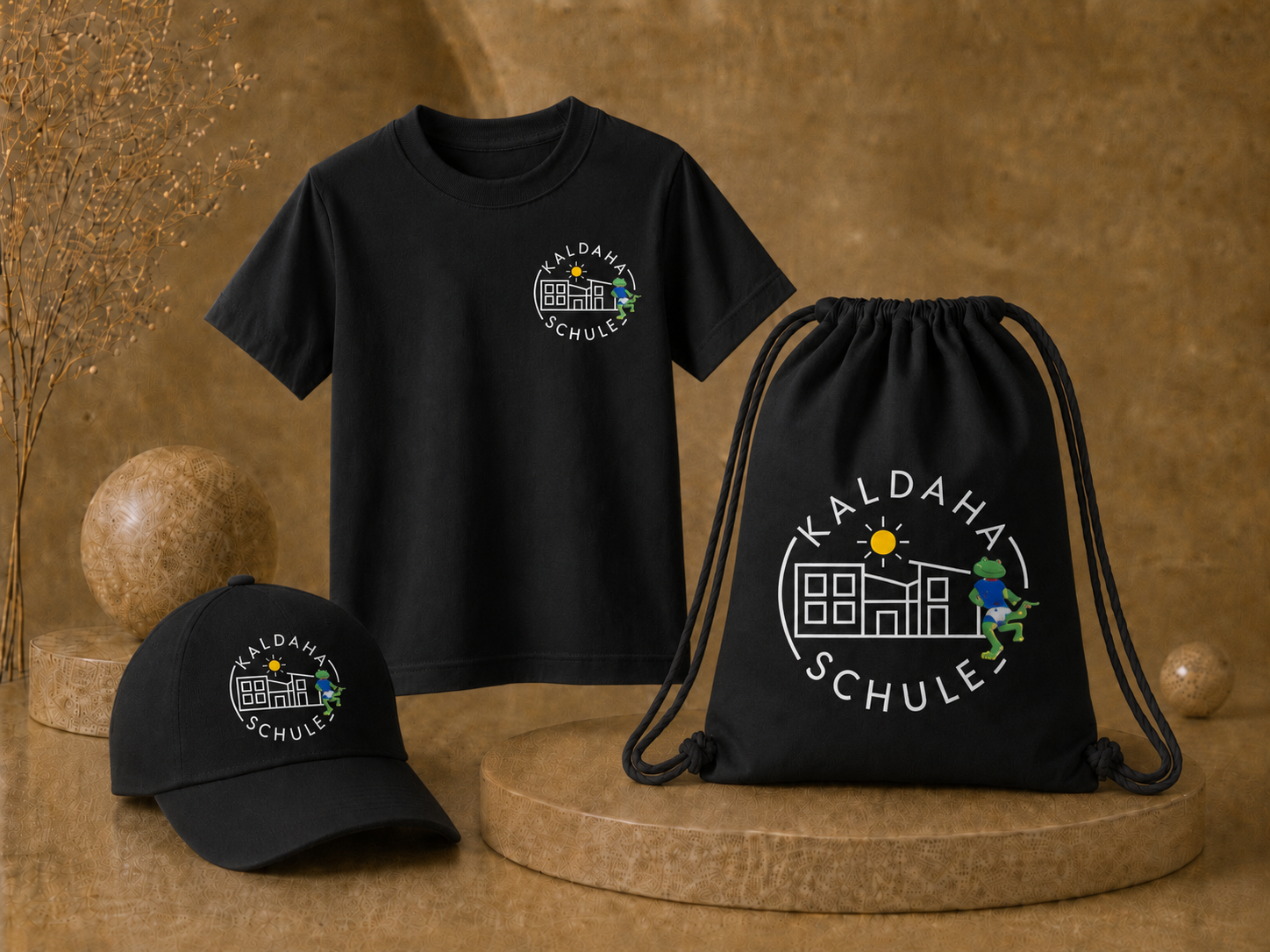 Paket 4: T-Shirt + Cap + Turnbeutel Bundle – Kaldaha Schule