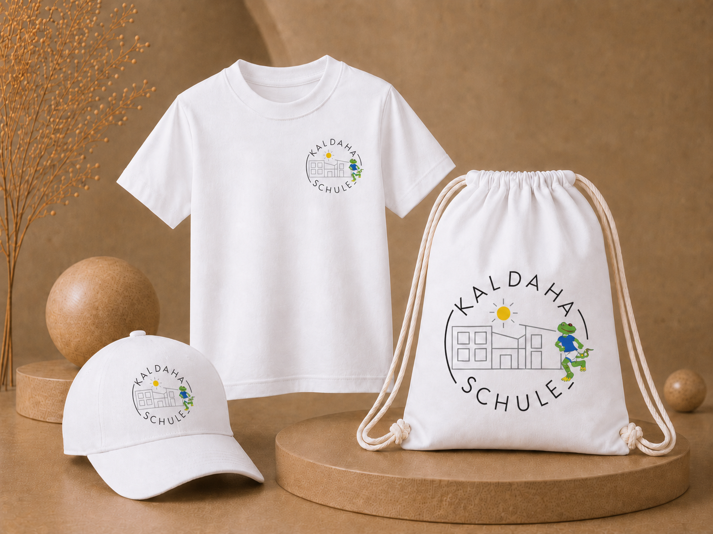 Paket 4: T-Shirt + Cap + Turnbeutel Bundle – Kaldaha Schule