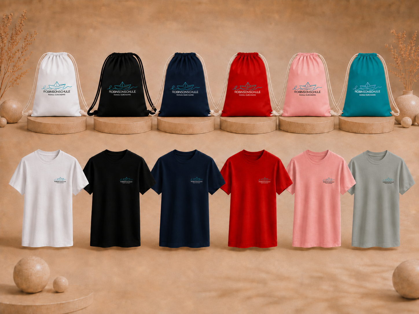 Paket 3: T-Shirt + Turnbeutel Bundle – Robinsonschule